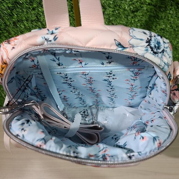 Vera Bradley Convertible Small Backpack / Peach Blossom Bouquet NWT main image 2